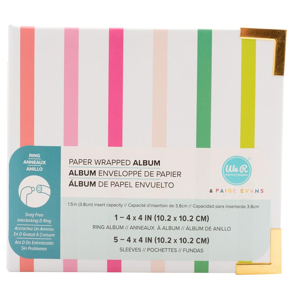 Paige Evans - Wrapped D-Ring Album 4"X4" - Striped