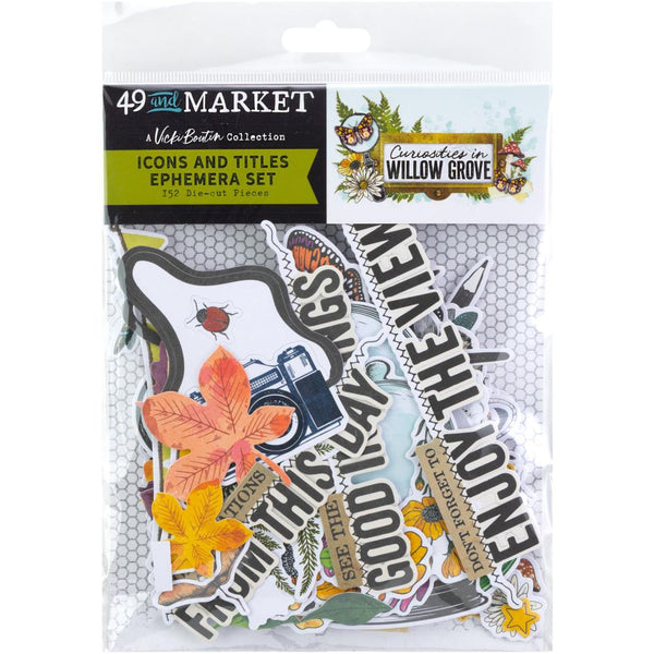 ***Pre-Order*** 49 And Market - Vicki Boutin - Curiosities In Willow Grove - Ephemera Set - Icons And Titles