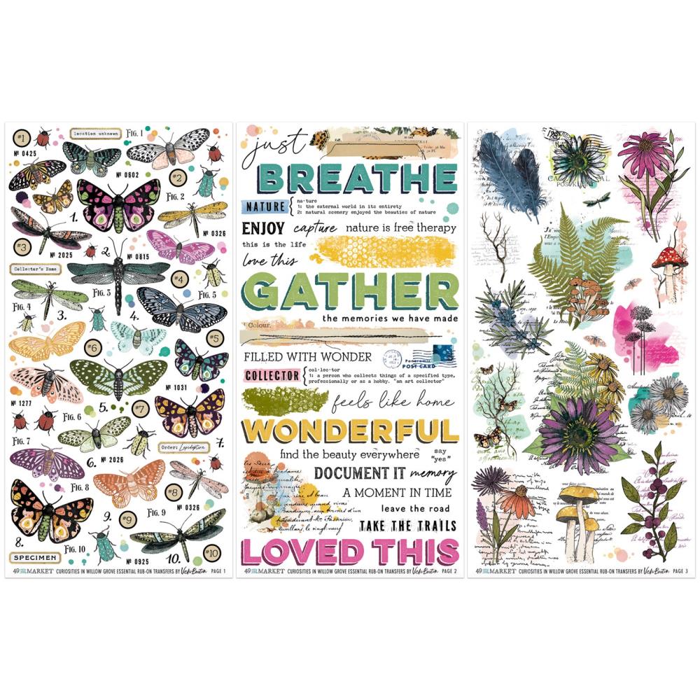 49 And Market - Vicki Boutin - Curiosities In Willow Grove - Rub-On Transfer Set - Essential