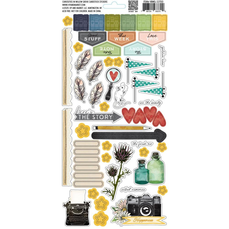 ***Pre-Order*** 49 And Market - Vicki Boutin - Curiosities In Willow Grove - Cardstock Stickers