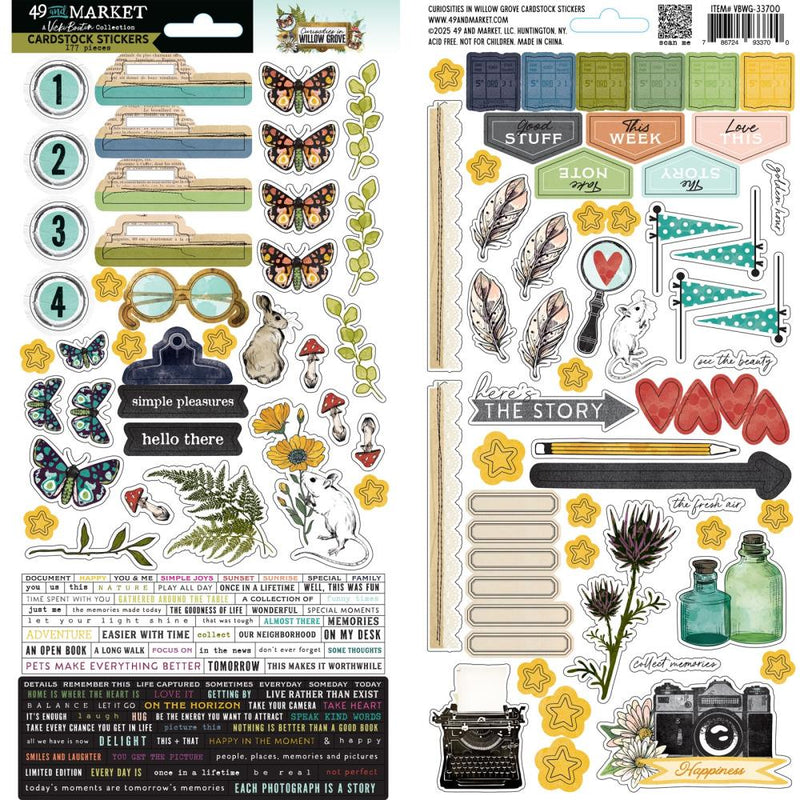 ***Pre-Order*** 49 And Market - Vicki Boutin - Curiosities In Willow Grove - Cardstock Stickers
