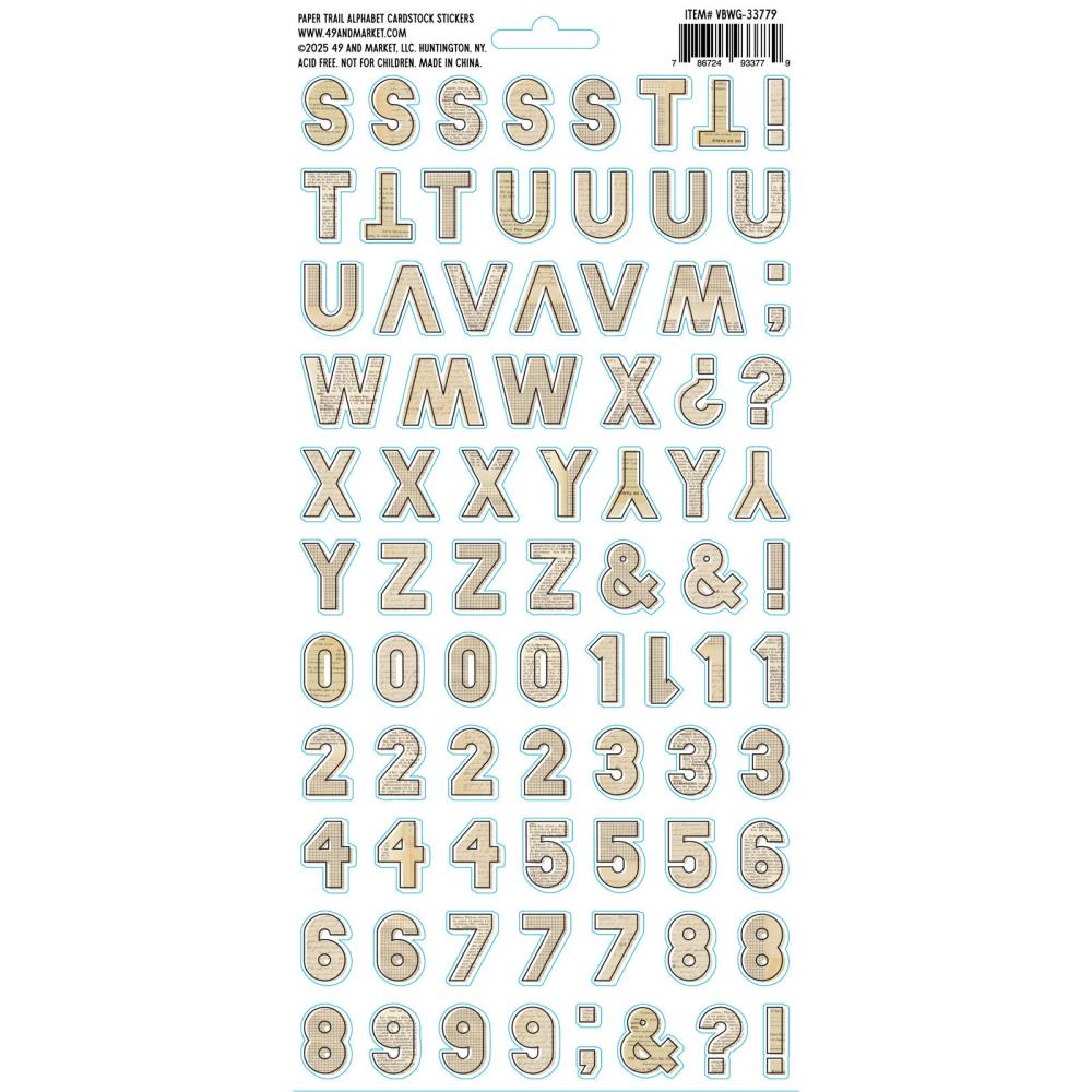 49 And Market - Vicki Boutin - Cardstock Stickers - Paper Trail Alphabet