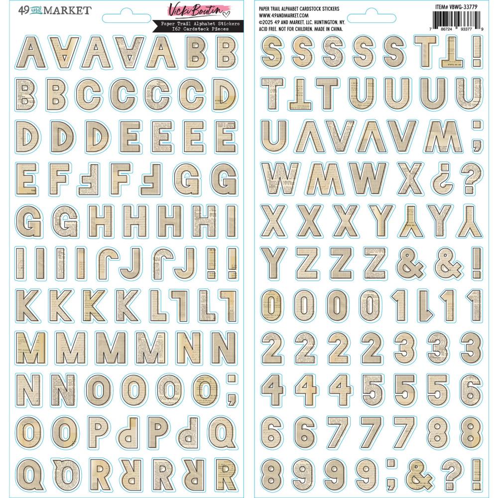 49 And Market - Vicki Boutin - Cardstock Stickers - Paper Trail Alphabet