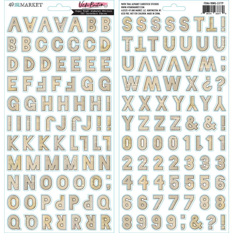 ***Pre-Order*** 49 And Market - Vicki Boutin - Cardstock Stickers - Paper Trail Alphabet