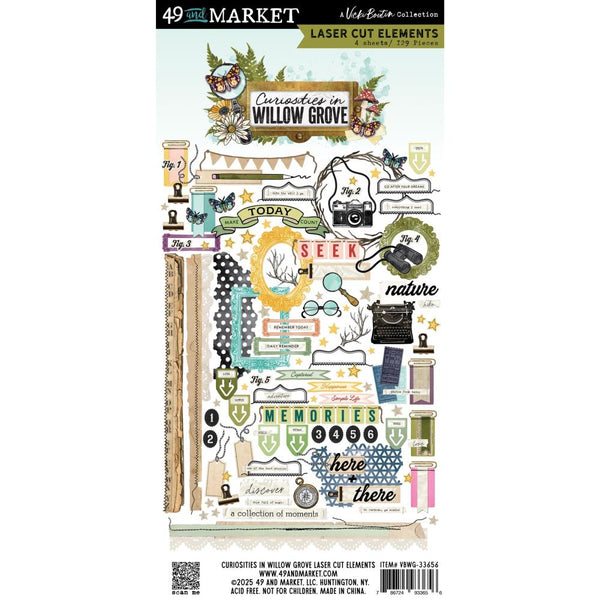 ***Pre-Order*** 49 And Market - Vicki Boutin - Curiosities In Willow Grove - Laser Cut Outs - Elements