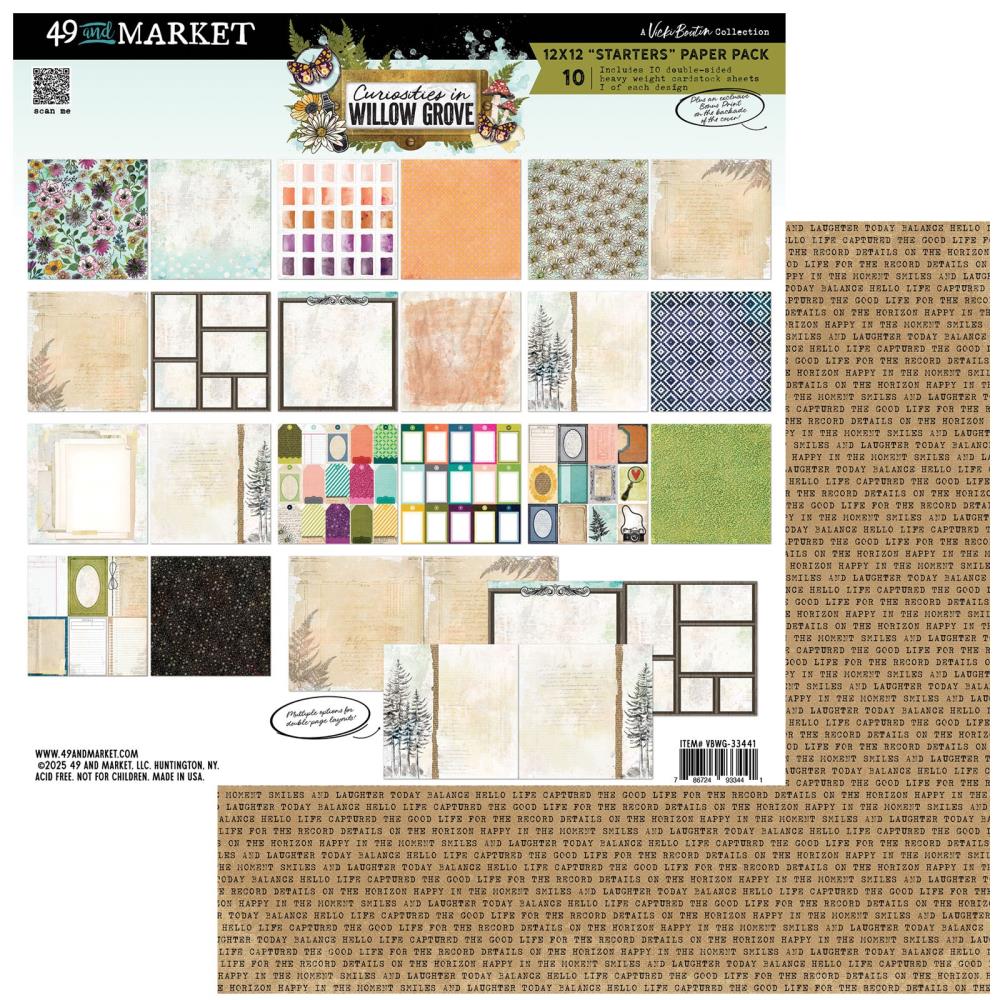 49 And Market - Vicki Boutin - Curiosities In Willow Grove - Starters Collection Pack 12"X12"