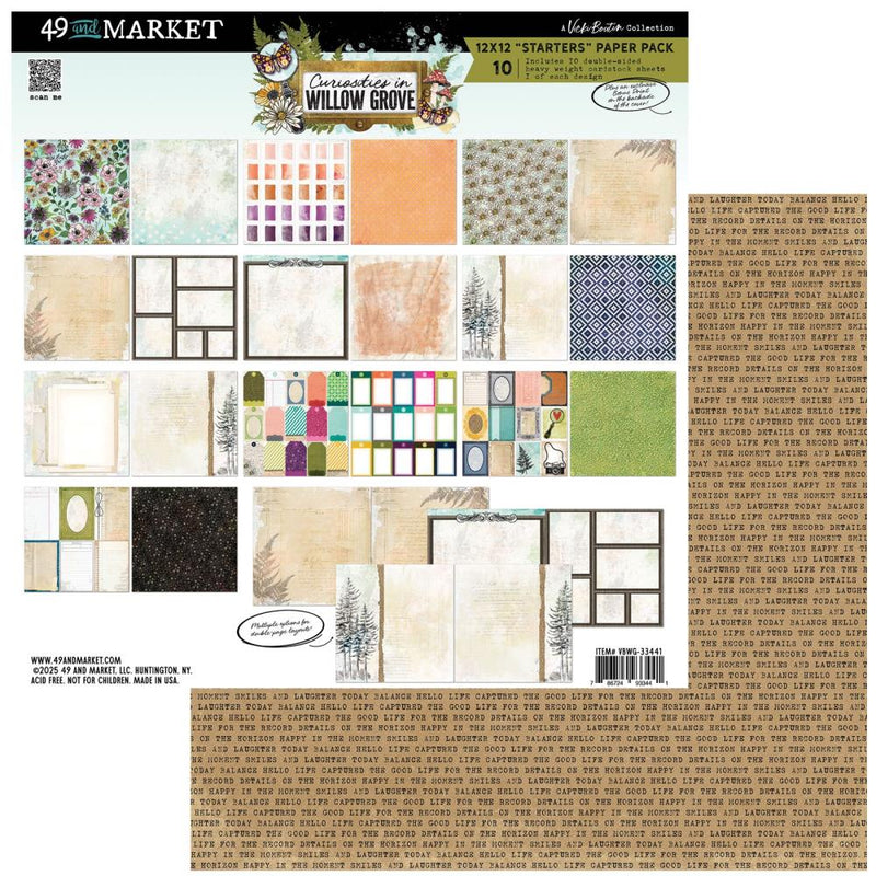 ***Pre-Order*** 49 And Market - Vicki Boutin - Curiosities In Willow Grove - Starters Collection Pack 12"X12"