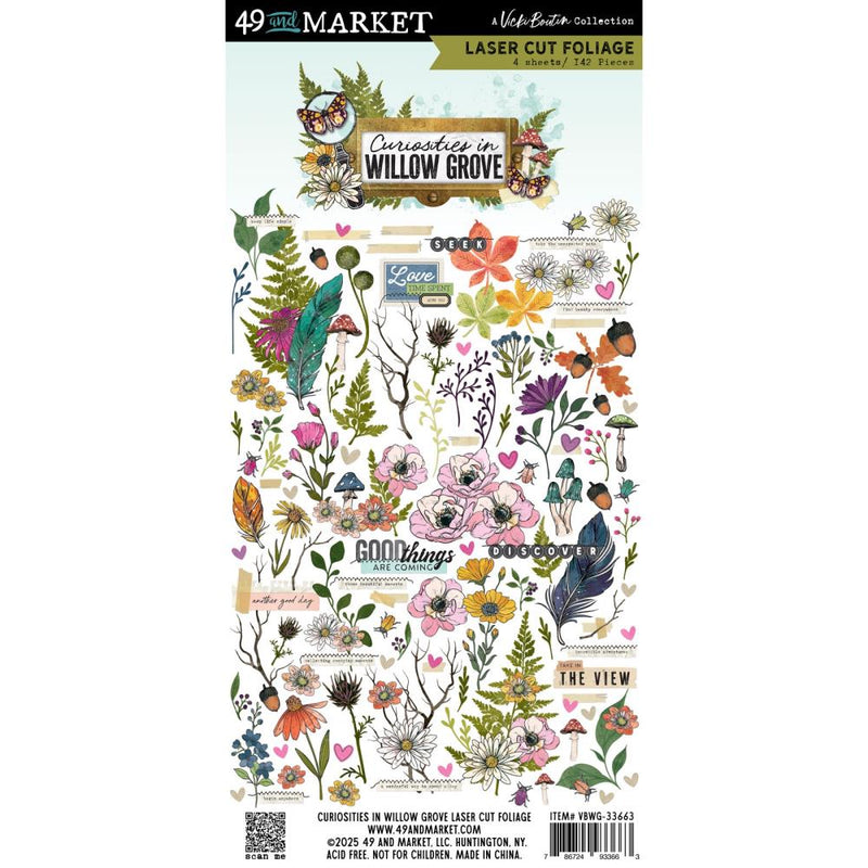 ***Pre-Order*** 49 And Market - Vicki Boutin - Curiosities In Willow Grove - Laser Cut Outs - Foliage