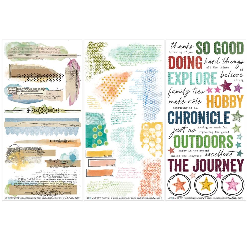 49 And Market - Vicki Boutin - Curiosities In Willow Grove - Rub-On Transfer Set - Blendable
