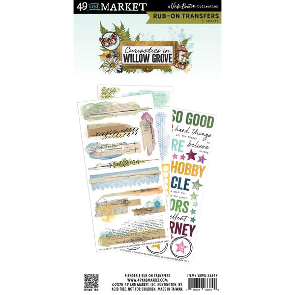 ***Pre-Order*** 49 And Market - Vicki Boutin - Curiosities In Willow Grove - Rub-On Transfer Set - Blendable