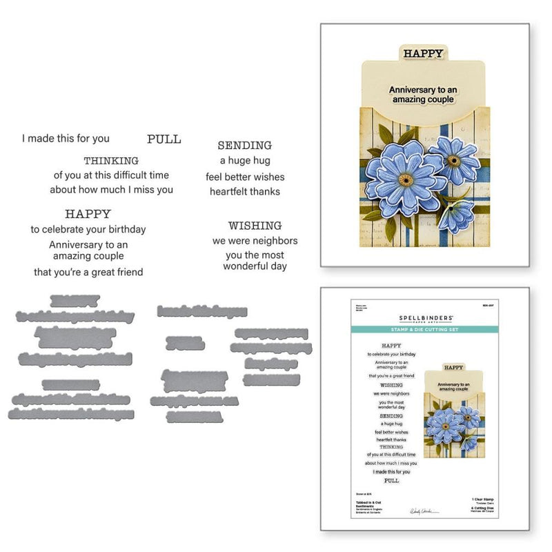 ***Pre-Order*** Spellbinders - Clear Stamp & Die Set by Wendy Vecchi - Tabbed Classics - Tabbed In&Out Sentiment