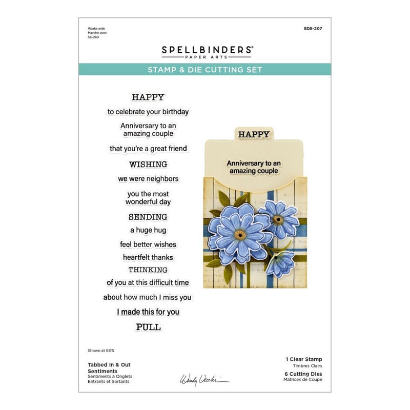 ***Pre-Order*** Spellbinders - Clear Stamp & Die Set by Wendy Vecchi - Tabbed Classics - Tabbed In&Out Sentiment