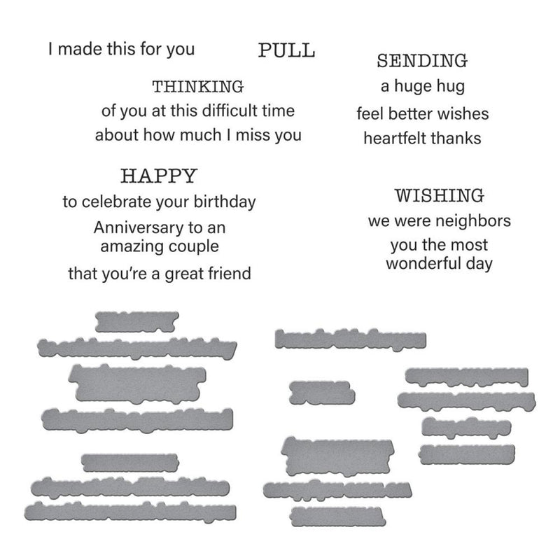 ***Pre-Order*** Spellbinders - Clear Stamp & Die Set by Wendy Vecchi - Tabbed Classics - Tabbed In&Out Sentiment