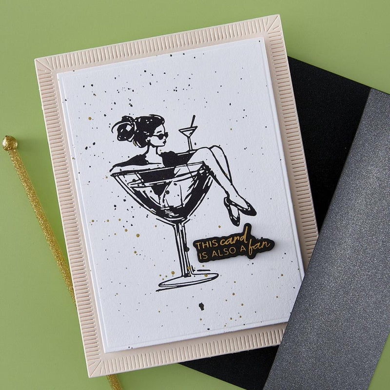 ***Pre-Order*** Spellbinders - BetterPress Plate & Die Set - Happier Hour - Martini Mood Sentiments