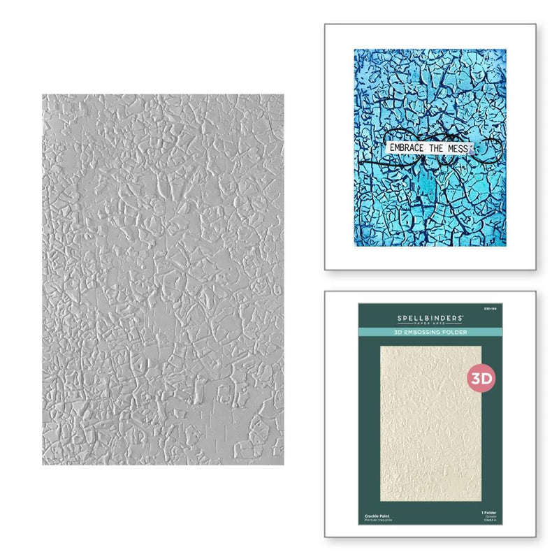 ***Pre-Order*** Spellbinders - 3D Embossing Folder - Beautifully Imperfect - Crackle Paint