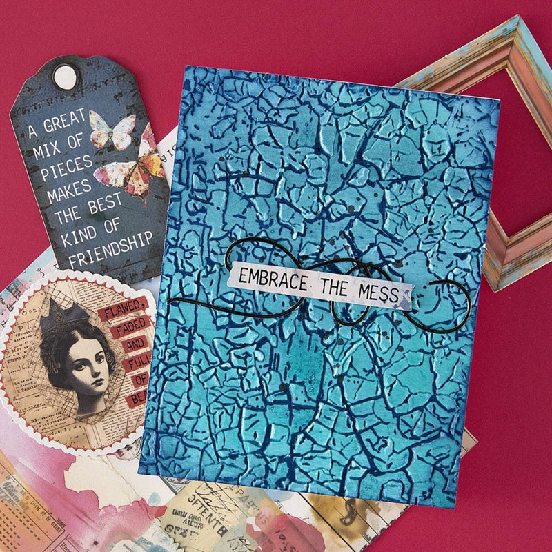 ***Pre-Order*** Spellbinders - 3D Embossing Folder - Beautifully Imperfect - Crackle Paint