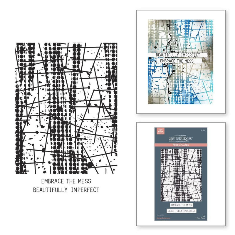 ***Pre-Order*** Spellbinders - Press Plates - Beautifully Imperfect - Grungy Backgorund