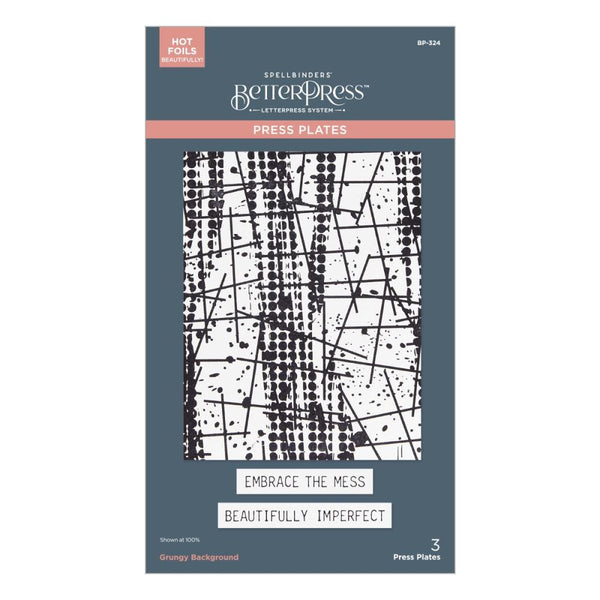 ***Pre-Order*** Spellbinders - Press Plates - Beautifully Imperfect - Grungy Backgorund