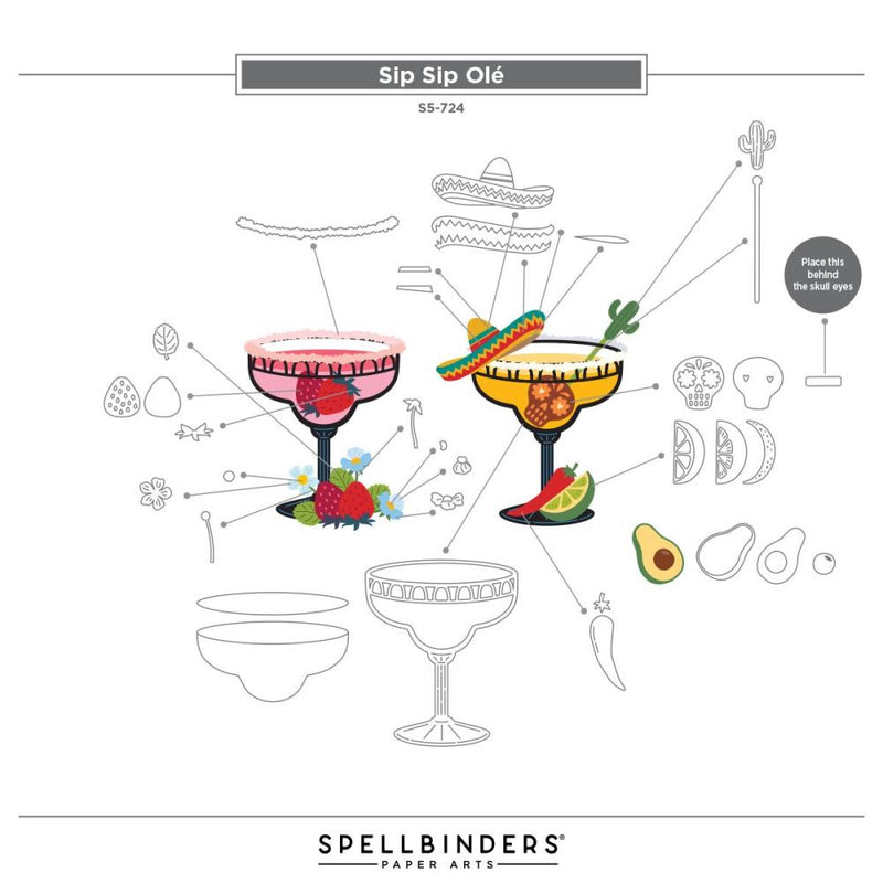 ***Pre-Order*** Spellbinders - Etched Dies - Happier Hour - Sip Sip Ole'