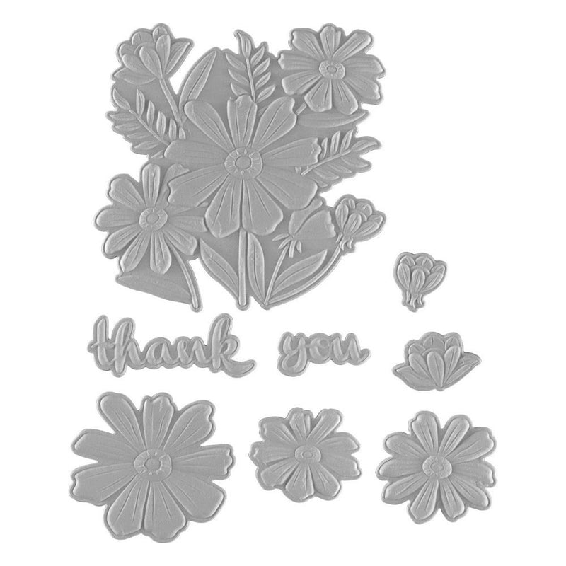 ***Pre-Order*** Spellbinders - 3D Emboss & Cut Folder by Wendy Vecchi - Tabbed Classics - Thank You Bouquet