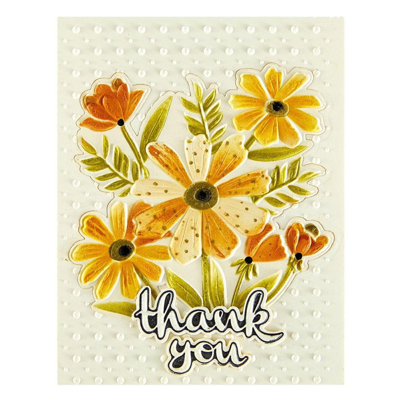 ***Pre-Order*** Spellbinders - 3D Emboss & Cut Folder by Wendy Vecchi - Tabbed Classics - Thank You Bouquet