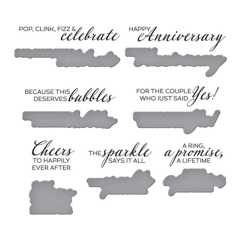 ***Pre-Order*** Spellbinders - BetterPress Plate & Die Set - Happier Hour - A Special Toast Sentiments