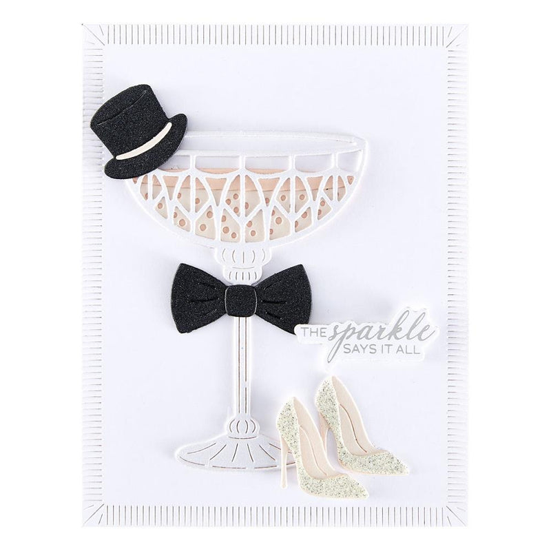 ***Pre-Order*** Spellbinders - BetterPress Plate & Die Set - Happier Hour - A Special Toast Sentiments