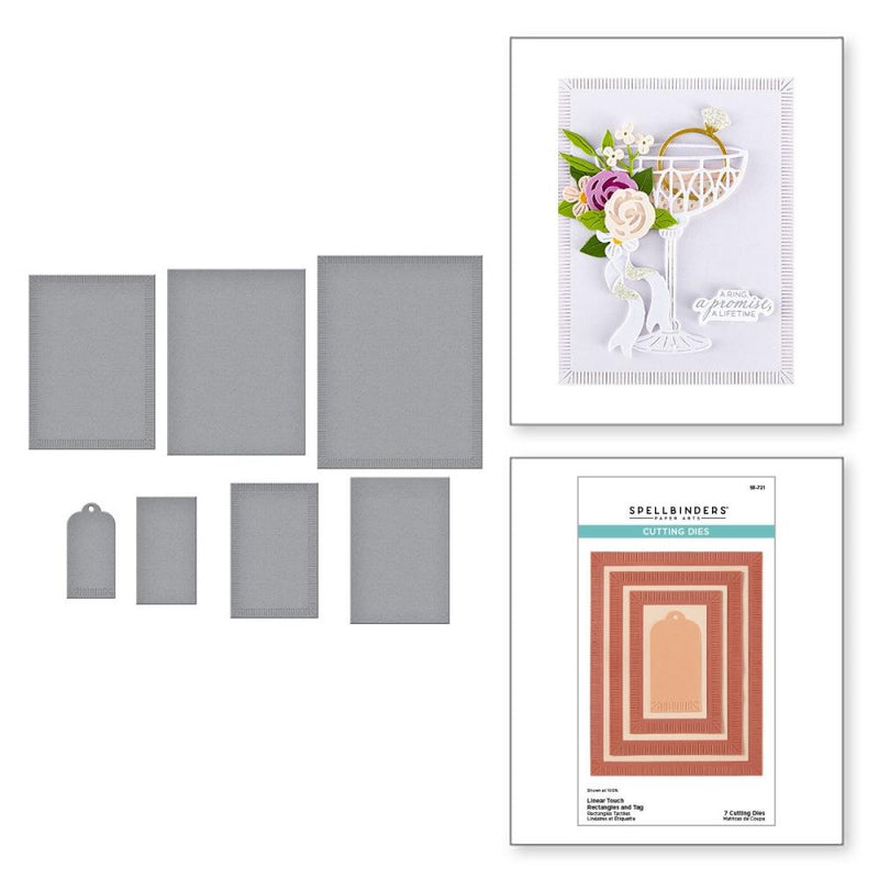 ***Pre-Order*** Spellbinders - Linear Touch Rectangles and Tag Etched Dies - Happier Hour