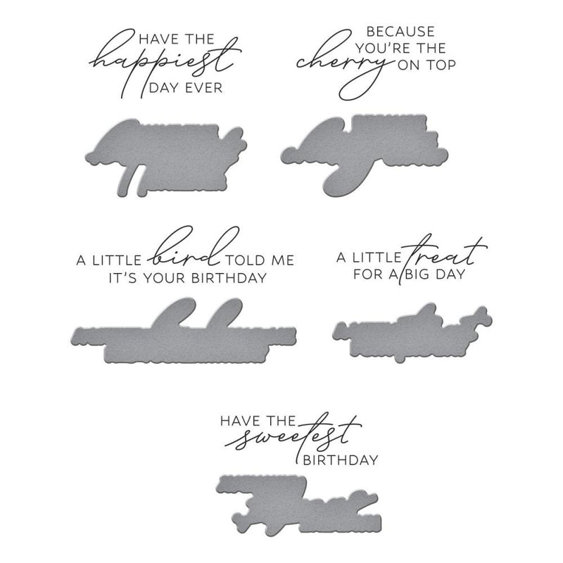 ***Pre-Order*** Spellbinders - BetterPress Plate & Die Set - Happier Hour - Fountain Wishes Sentiments