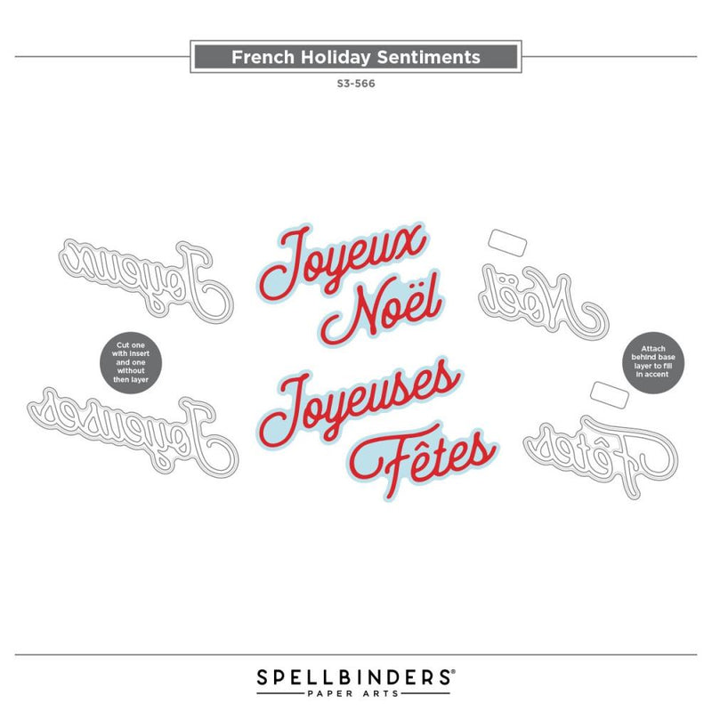 ***Pre-Order*** Spellbinders - Etched Dies - International Holiday Sentiments - French