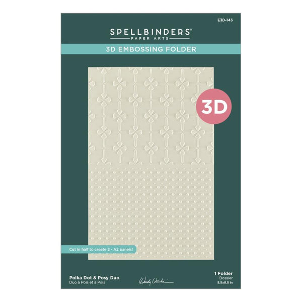 ***Pre-Order*** Spellbinders - 3D Embossing Folder by Wendy Vecchi - Tabbed Classics - Polka Dot & Posy Duo