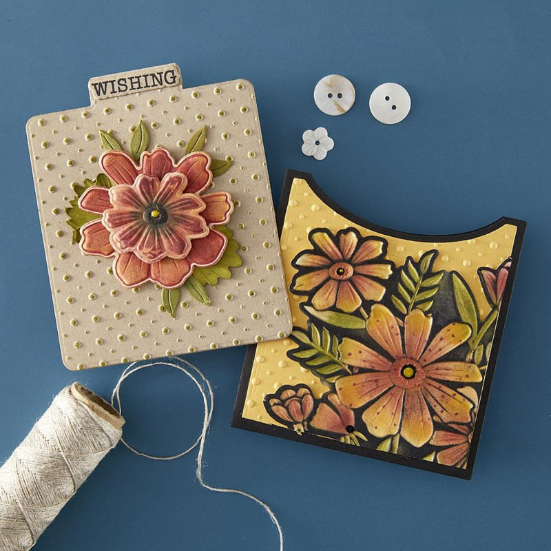 ***Pre-Order*** Spellbinders - 3D Embossing Folder by Wendy Vecchi - Tabbed Classics - Polka Dot & Posy Duo