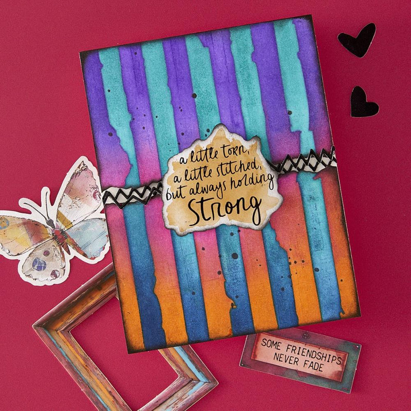 ***Pre-Order*** Spellbinders - Stencils - Beautifully Imperfect - Tattered Stripes