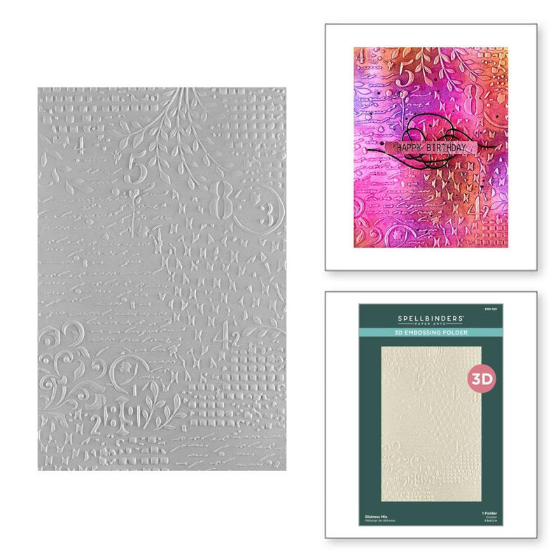 ***Pre-Order*** Spellbinders - 3D Embossing Folder - Beautifully Imperfect - Distress Mix