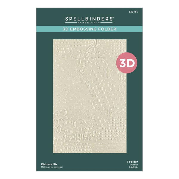 ***Pre-Order*** Spellbinders - 3D Embossing Folder - Beautifully Imperfect - Distress Mix