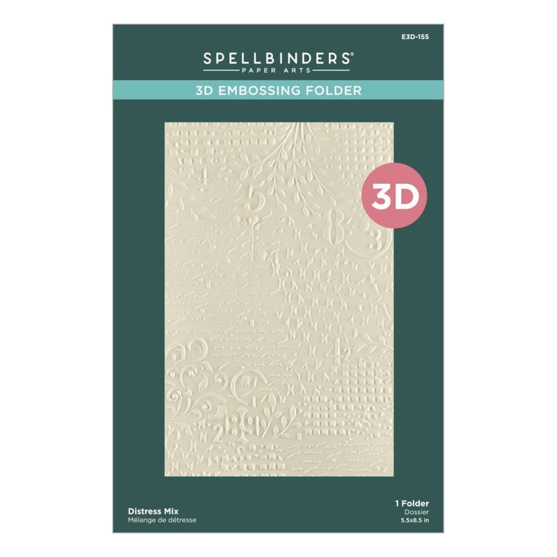 ***Pre-Order*** Spellbinders - 3D Embossing Folder - Beautifully Imperfect - Distress Mix