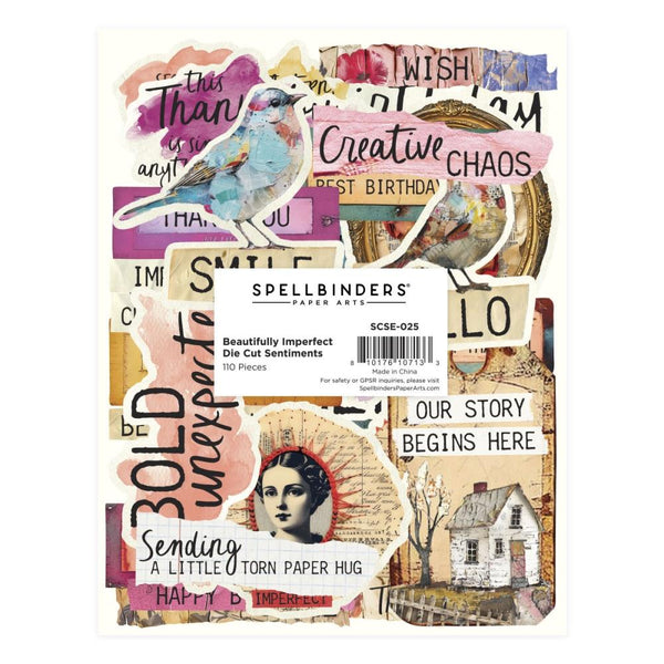***Pre-Order*** Spellbinders - Beautifully Imperfect - Die Cut Sentiments