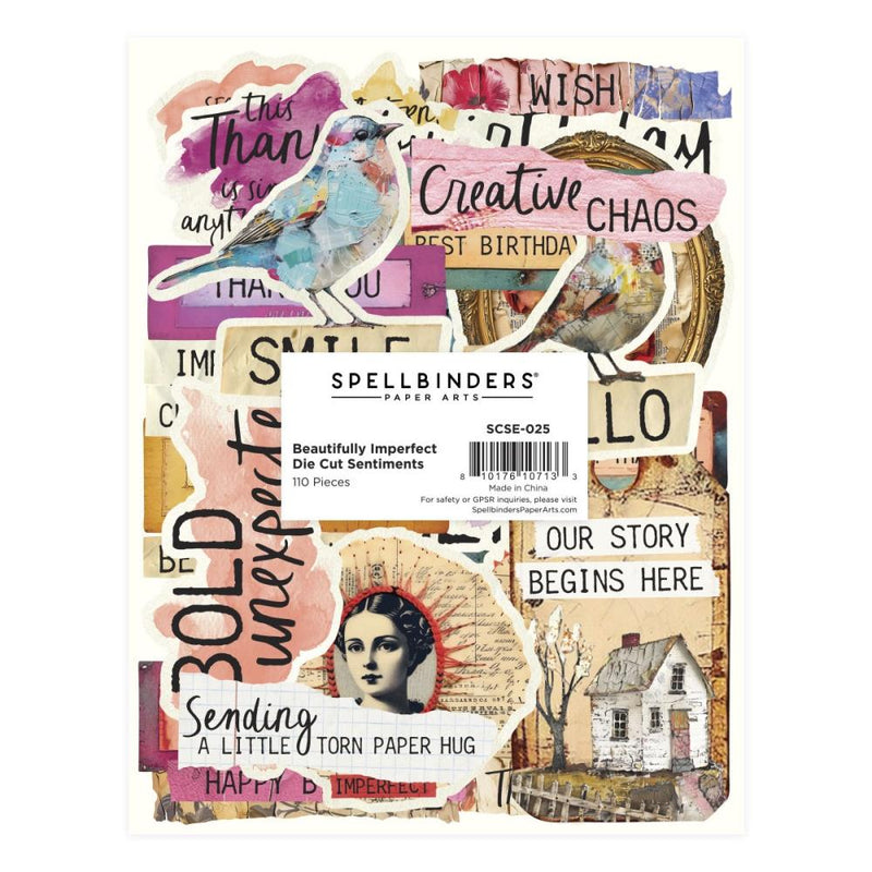 ***Pre-Order*** Spellbinders - Beautifully Imperfect - Die Cut Sentiments