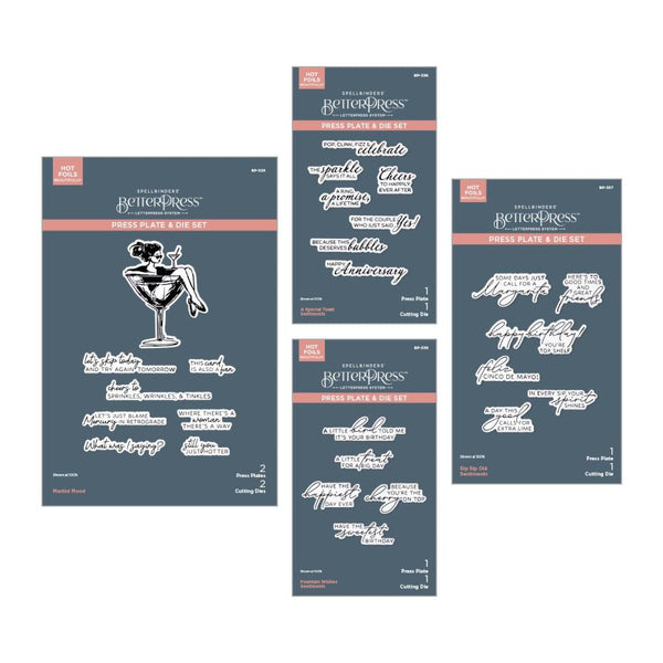 ***Pre-Order*** Spellbinders - BetterPress Sentiments Bundle - Happier Hour