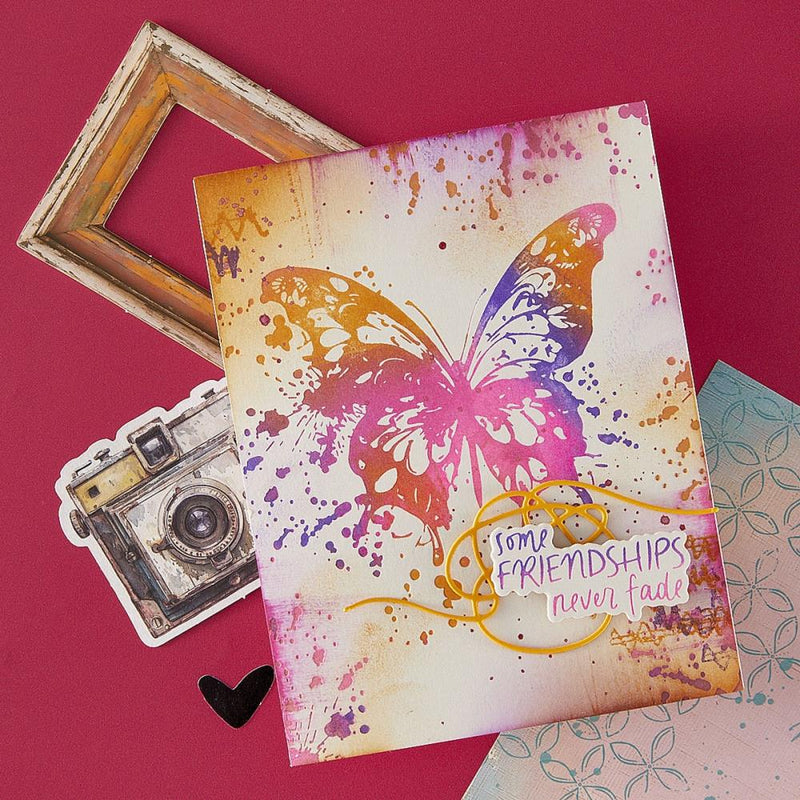 ***Pre-Order*** Spellbinders - BetterPress Plate & Die Set - Beautifully Imperfect - Butterfly Splatter