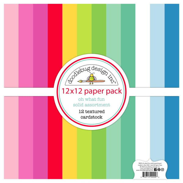 ***Pre-Order*** Doodlebug - Oh What Fun - Texture Cardstock Pack