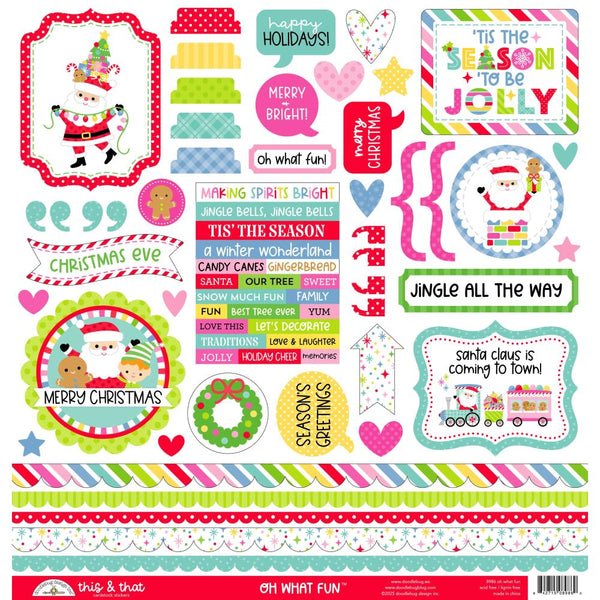 ***Pre-Order*** Doodlebug - Oh What Fun - Cardstock Stickers - This & That