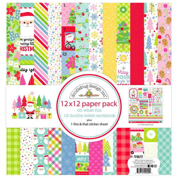 ***Pre-Order*** Doodlebug - Oh What Fun - Double-Sided Paper Pack 12"X12"