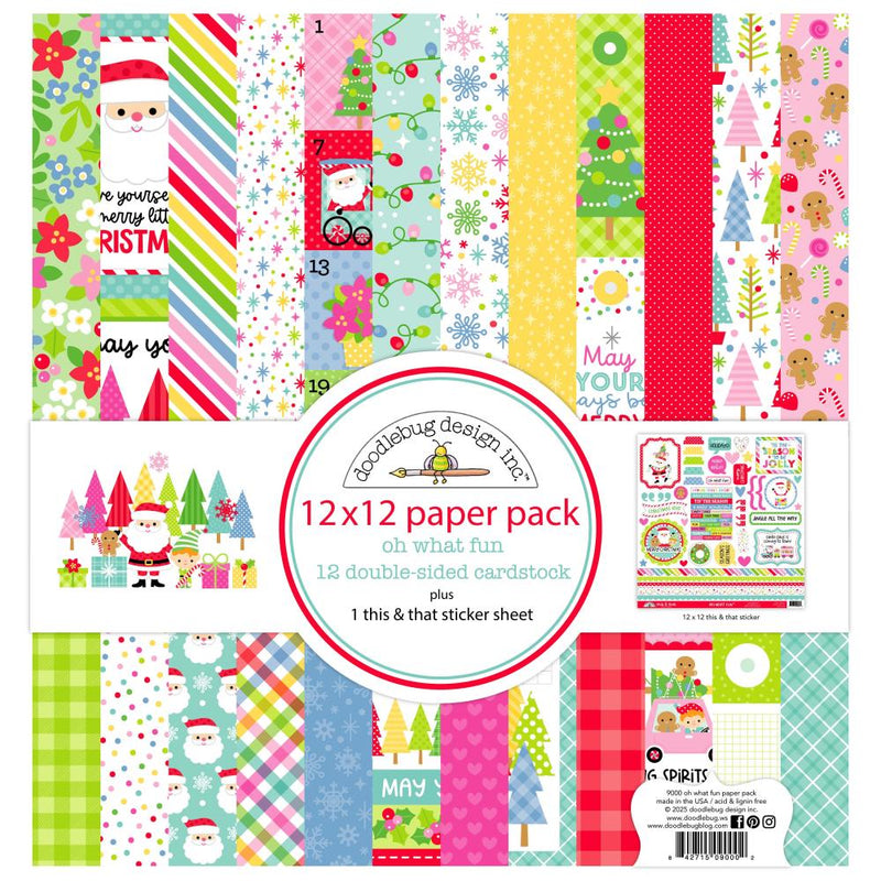***Pre-Order*** Doodlebug - Oh What Fun - Double-Sided Paper Pack 12"X12"