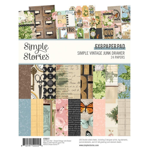 ***Pre-Order*** Simple Stories - Simple Vintage Junk Drawer - 6x8 Paper Pad