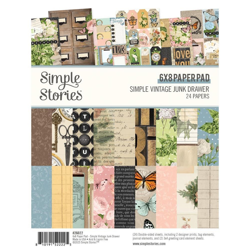 ***Pre-Order*** Simple Stories - Simple Vintage Junk Drawer - 6x8 Paper Pad