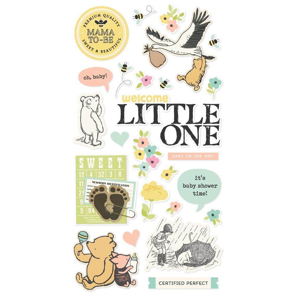 Simple Stories - Classic Pooh Baby - Chipboard Stickers