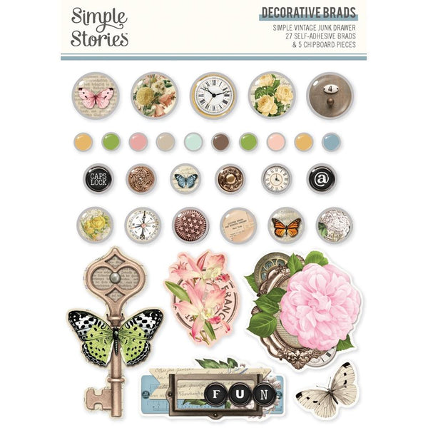 ***Pre-Order*** Simple Stories - Simple Vintage Junk Drawer - Brads