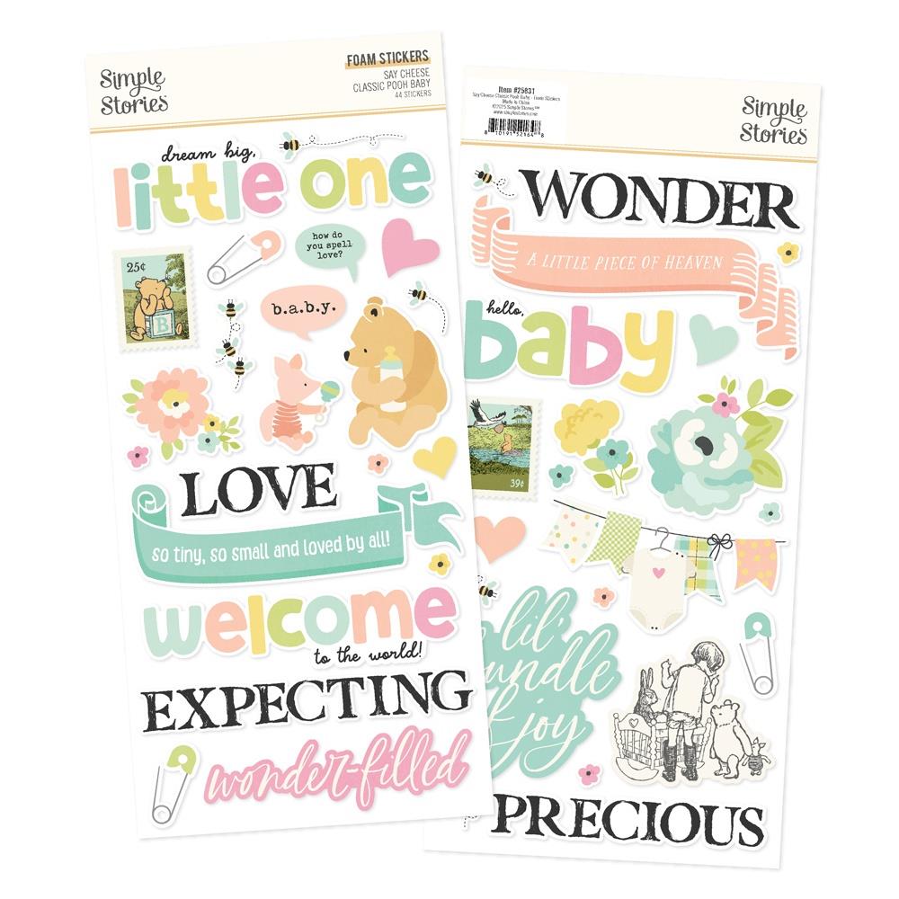 Simple Stories - Classic Pooh Baby - Foam Stickers