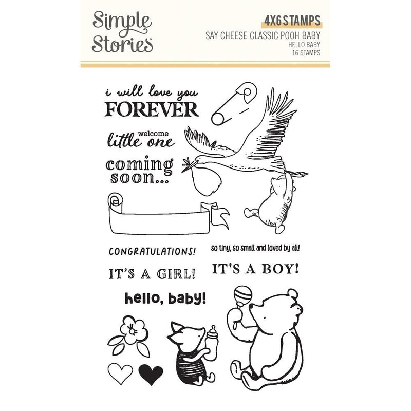 ***Pre-Order*** Simple Stories - Classic Pooh Baby - Stamps - Hello Baby
